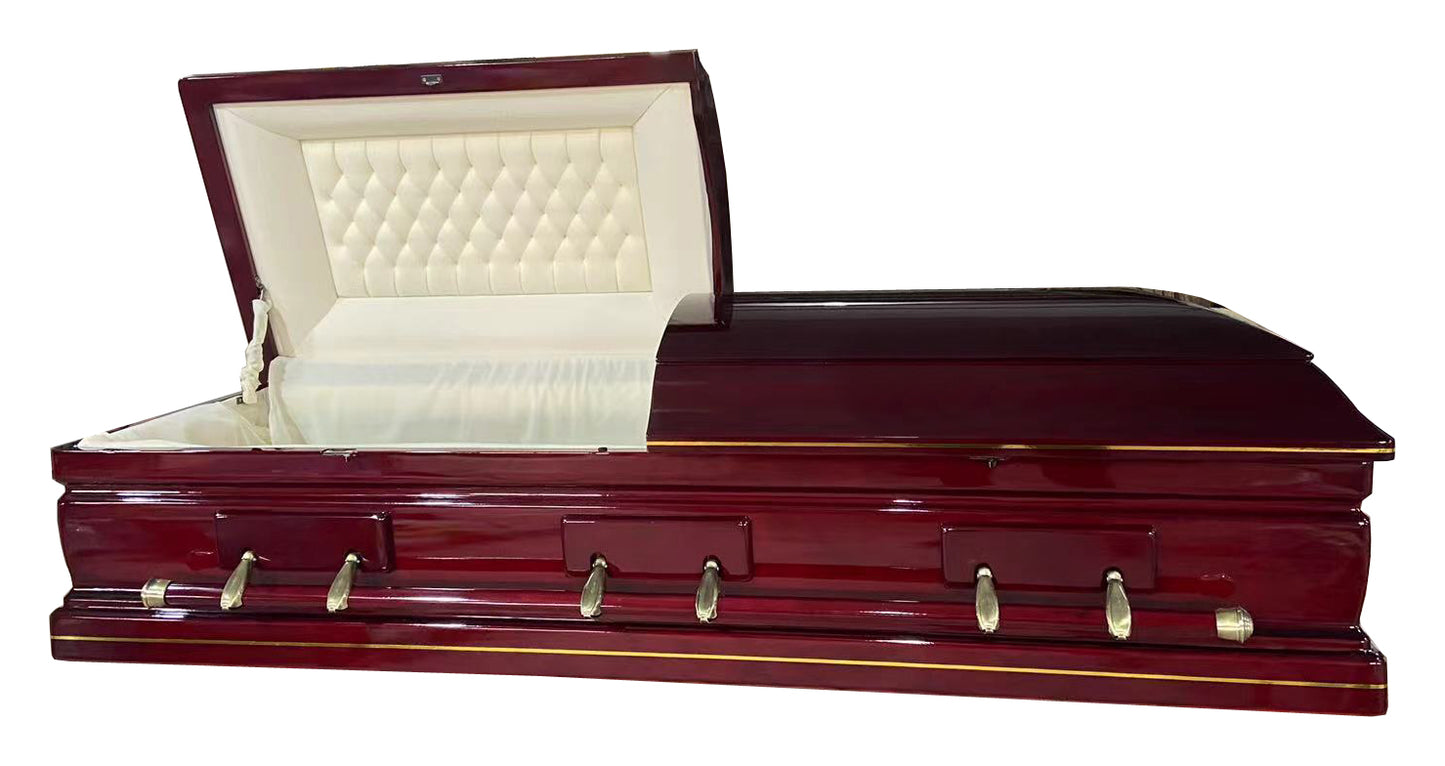 Budget friendly affordable Casket for sale - Solid Wood - Rosewood Finish