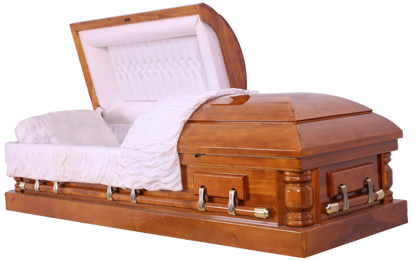 Budget friendly affordable Casket for sale - Solid Wood - Pine Finish