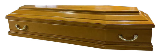 Budget friendly affordable Coffin for sale - Solid Poplar Wood - Pine Finish